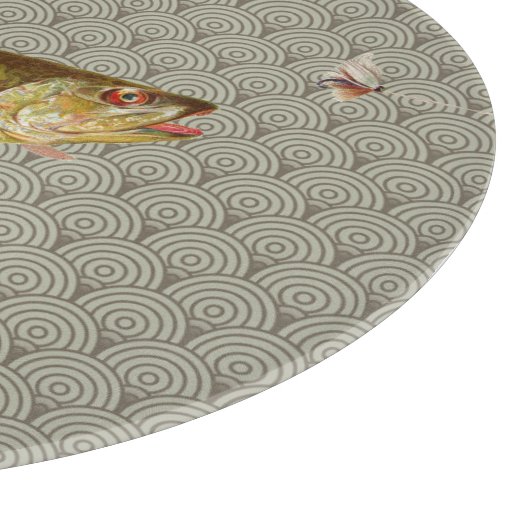 Vintage Regenbogenforelle Fischen Schneidebrett (Ecke)