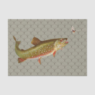 Vintage Regenbogenforelle Fischen Seidenpapier