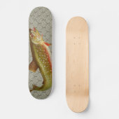 Vintage Regenbogenforelle Fischen Skateboard (Vorderseite)