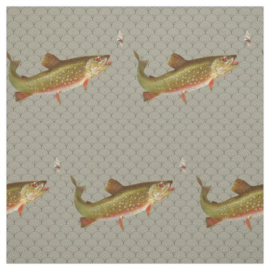Vintage Regenbogenforelle Fischen Stoff (Muster)