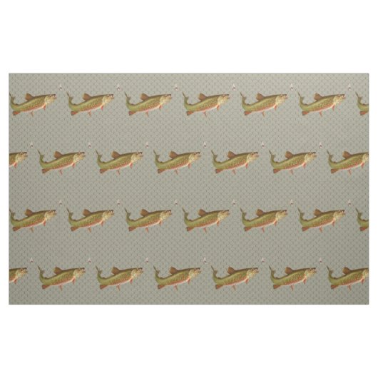 Vintage Regenbogenforelle Fischen Stoff (Fat Quarter (45,7 x 55,9 cm))