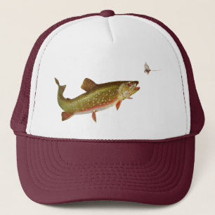 Vintage Regenbogenforelle Fischen Truckerkappe