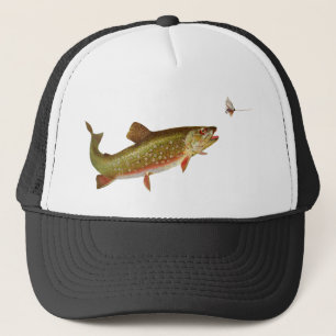 Vintage Regenbogenforelle Fischen Truckerkappe