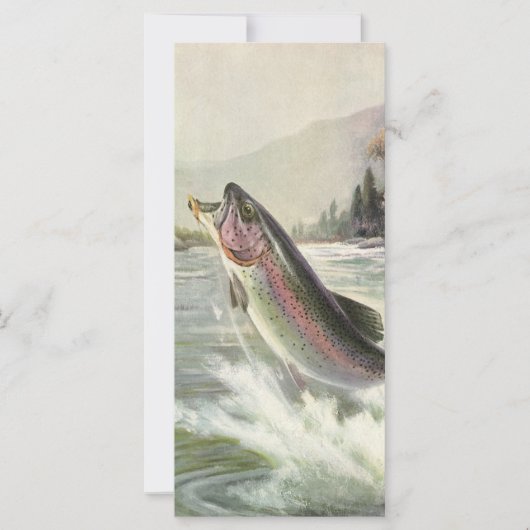 Vintage Regenbogenforelle Fischerei (Vorderseite)