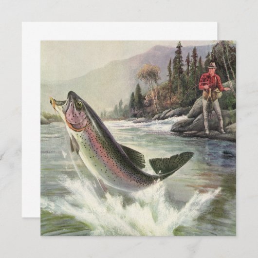 Vintage Regenbogenforelle Fischerei (Vorne/Hinten)