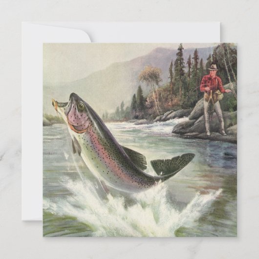 Vintage Regenbogenforelle Fischerei (Vorderseite)