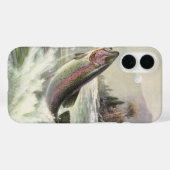 Vintage Regenbogenforelle Fischerei Case-Mate iPhone Hülle (Rückseite (Horizontal))