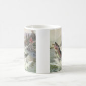 Vintage Regenbogenforelle Fischerei Kaffeetasse (Mittel)