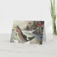 Vintage Regenbogenforelle Fischerei