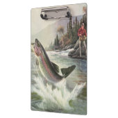 Vintage Regenbogenforelle Fischerei Klemmbrett (Links)