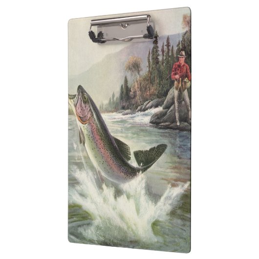 Vintage Regenbogenforelle Fischerei Klemmbrett (Links)