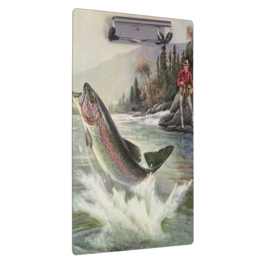 Vintage Regenbogenforelle Fischerei Klemmbrett (Rechts)
