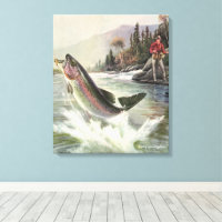 Vintage Regenbogenforelle Fischerei