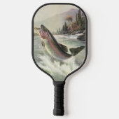 Vintage Regenbogenforelle Fischerei Pickleball Schläger (Rückseite)