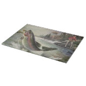 Vintage Regenbogenforelle Fischerei Schneidebrett (Ecke)