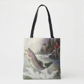 Vintage Regenbogenforelle Fischerei Tasche (Vorderseite)