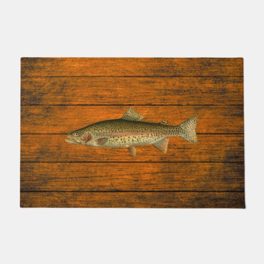 Vintage Regenbogenforelle Fußmatte (Vorderseite)