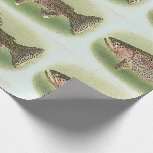 Vintage Regenbogenforelle Geschenkpapier (Ecke)
