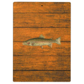 Vintage Regenbogenforelle Holzkörbe Zwischenablage Klemmbrett (Rückseite)