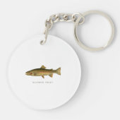 Vintage Regenbogenforelle Weißer Acrylic Schlüssel Schlüsselanhänger (Rückseite)