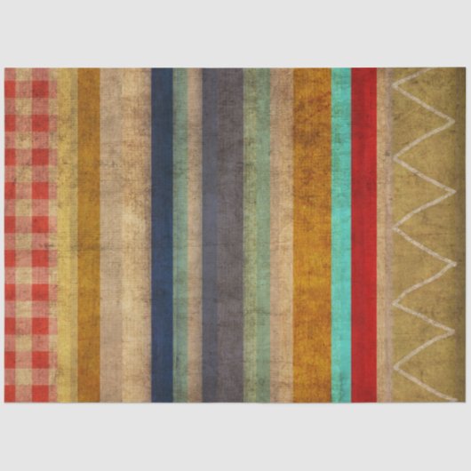 Vintage Regenbogenlinien Seidenpapier (Vorderseite)