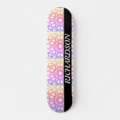 Vintage Regenbogenschneeflocke personalisieren Skateboard (Vorne)