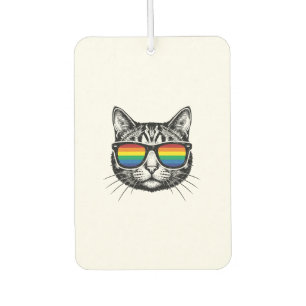 Vintage-Regenbrille-Katze-Pride-Shirt-Design_ Autolufterfrischer