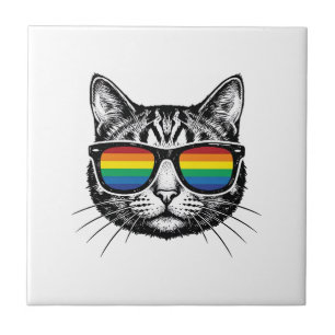 Vintage-Regenbrille-Katze-Pride-Shirt-Design_ Fliese