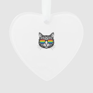 Vintage-Regenbrille-Katze-Pride-Shirt-Design_ Ornament