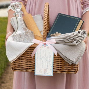 Vintage-Regency-Braut-Shower-Geschenkanordnung Geschenkanhänger