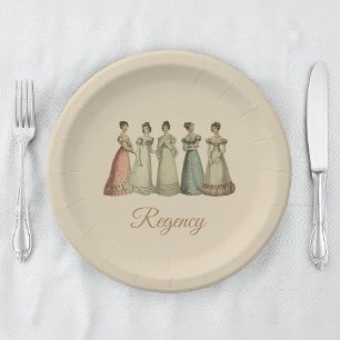 Vintage-Regency-Damen für Jane-Austen-Fans Pappteller