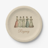 Vintage Regency Ladys für Jane Austen Fans Pappteller (Vorderseite)