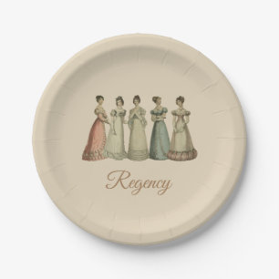 Vintage Regency Ladys für Jane Austen Fans Pappteller