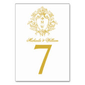 Vintage-Regency-Monogramm Elegante Hochzeit Tischnummer (Rückseite)