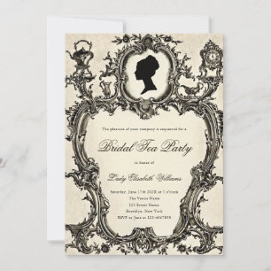 Vintage-Regency-Rokoko-Braut-Tagetea-Party Einladung