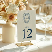 Vintage-Regency-Stil-Wappen-Monogramm-Hochzeit Tischnummer