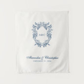 Vintage Regency Style Monogram Crest Wedding Wandteppich (Vorderseite)