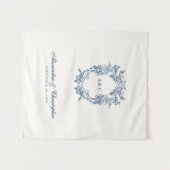 Vintage Regency Style Monogram Crest Wedding Wandteppich (Vorderseite (Horizontal))