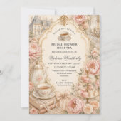 Vintage-Regency-Teeparty-Brautstrauß Einladung (Vorderseite)