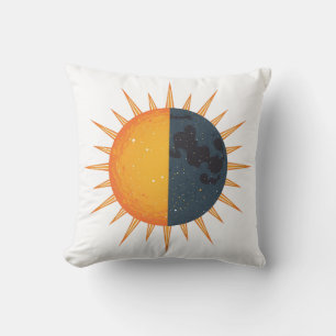 Vintage Regenfälle von Sonne und Mond Kissen