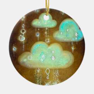Vintage Regenwolken Keramik Ornament