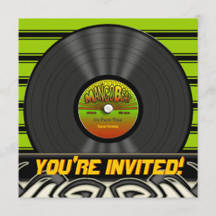 Vintage-Reggae-Vinyl-Schallplatten-Party-Einladung Einladung