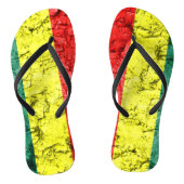 Vintage Reggaeflagge Badesandalen (Fußbett)