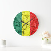 Vintage Reggaeflagge Große Wanduhr (Zuhause)