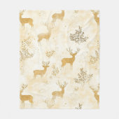 Vintage Reh & Florales Waldmuster Fleecedecke (Vorderseite)