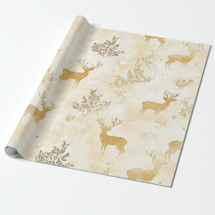 Vintage Reh & Florales Waldmuster Geschenkpapier