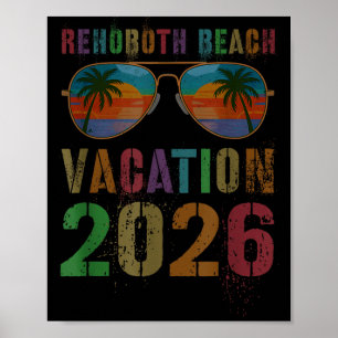 Vintage Rehoboth Beach Urlaub 2026 Reise Schwimmen Poster
