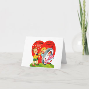 Vintage Reifen Schaukel Paar Valentinstag Karte