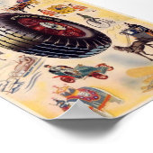 Vintage Reifenanzeige - Dunlp Reifen Poster (Ecke)