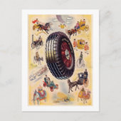 Vintage Reifenanzeige - Dunlp Reifen Postkarte (Vorderseite)